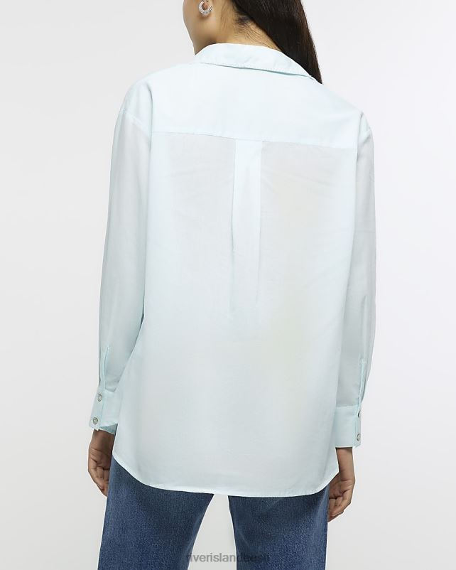 kehakate sinine naised River Island kaunistatud pikkade varrukatega särk 44TLL1584