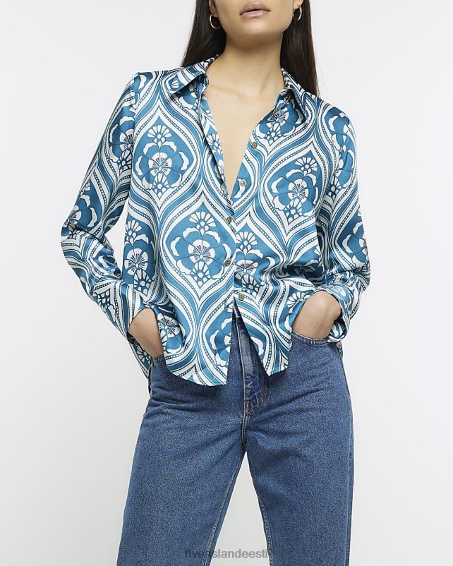 kehakate sinine naised River Island lillemustriga särk 44TLL1371