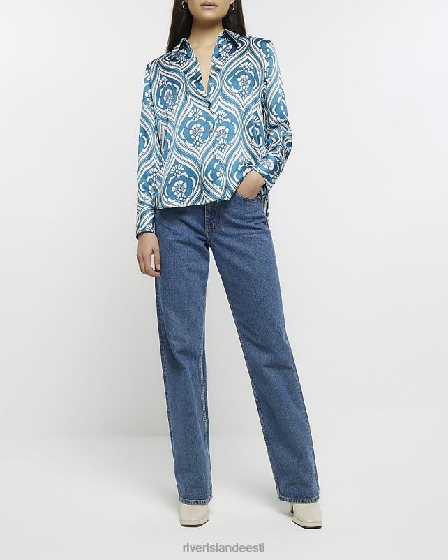 kehakate sinine naised River Island lillemustriga särk 44TLL1371