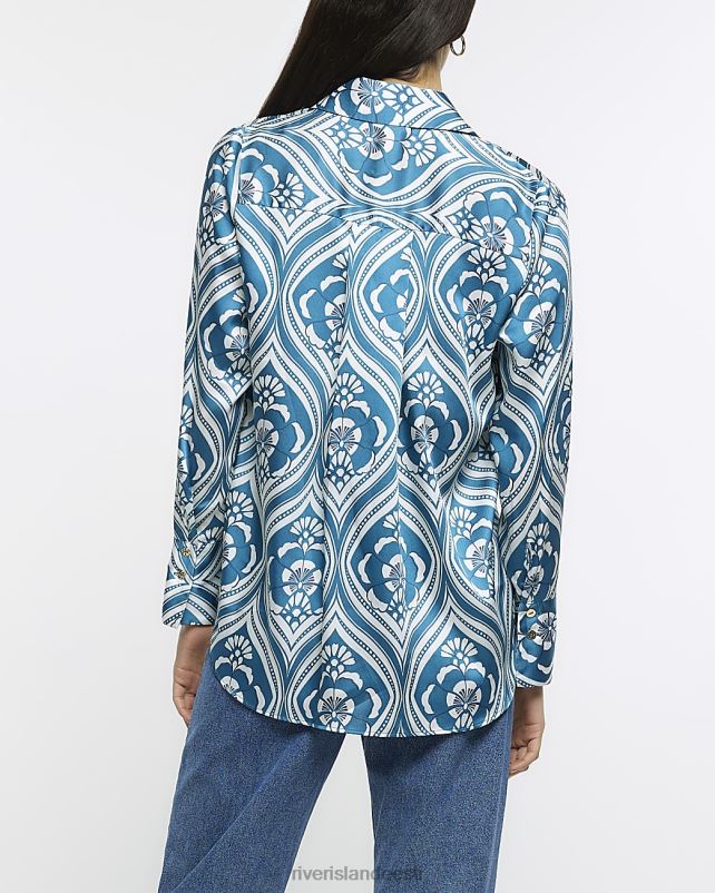 kehakate sinine naised River Island lillemustriga särk 44TLL1371