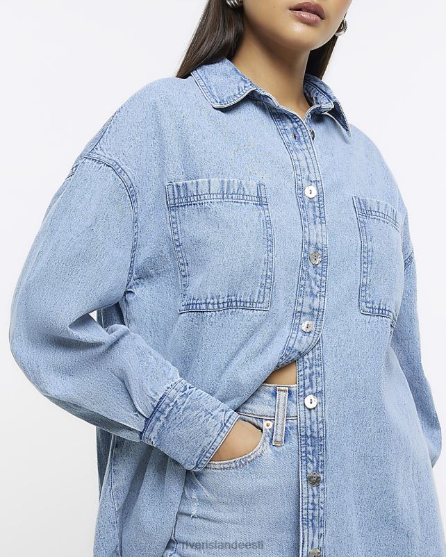 kehakate sinine naised River Island ülisuur teksasärk 44TLL4233