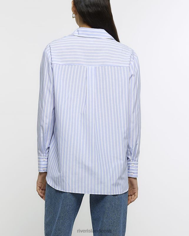 kehakate sinine naised River Island popliinitriibuline särk 44TLL322