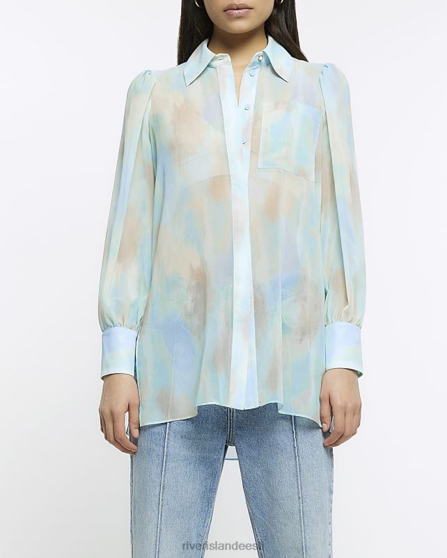 kehakate sinine naised River Island prindiga šifoonist õngejadasärk 44TLL1447