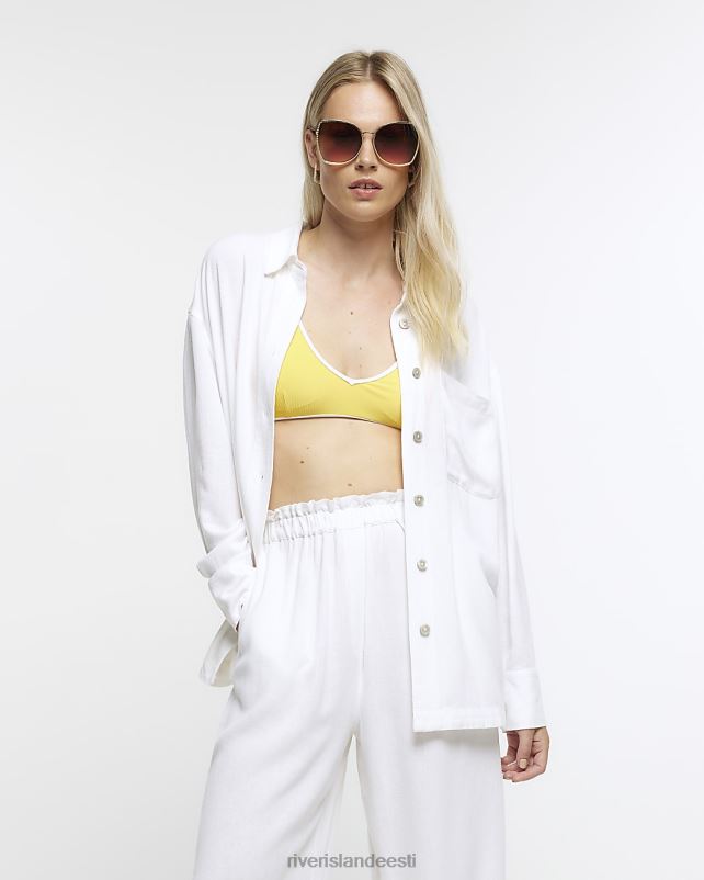 kehakate valge naised River Island linasega ülisuur särk 44TLL1246
