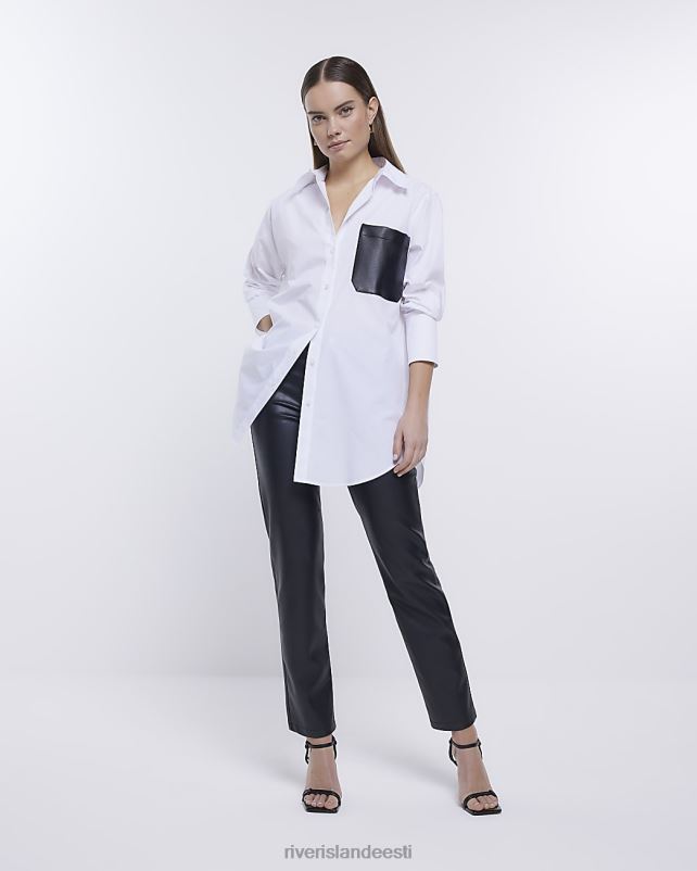 kehakate valge naised River Island ülisuur pikkade varrukatega särk 44TLL4782