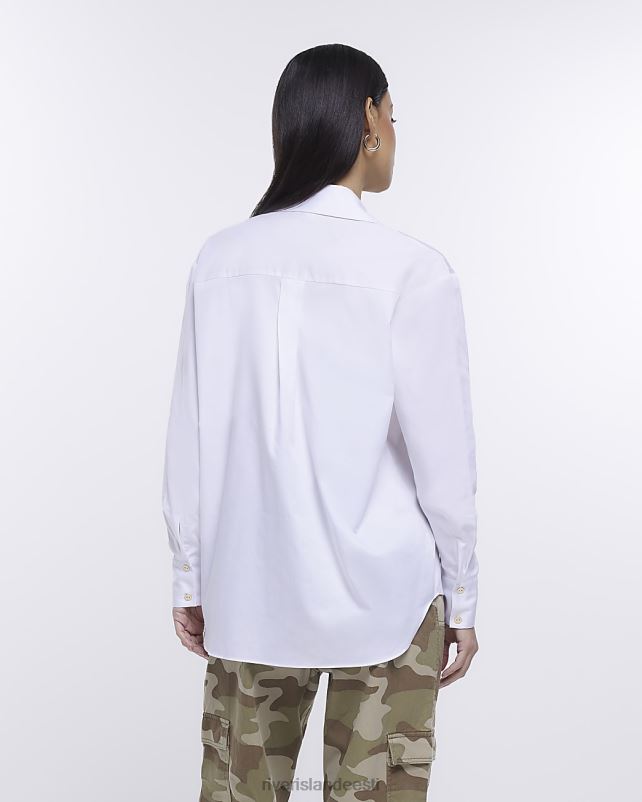 kehakate valge naised River Island ülisuur pikkade varrukatega särk 44TLL4911