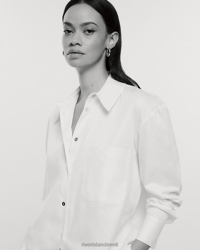 kehakate valge naised River Island ülisuur pikkade varrukatega särk 44TLL4911