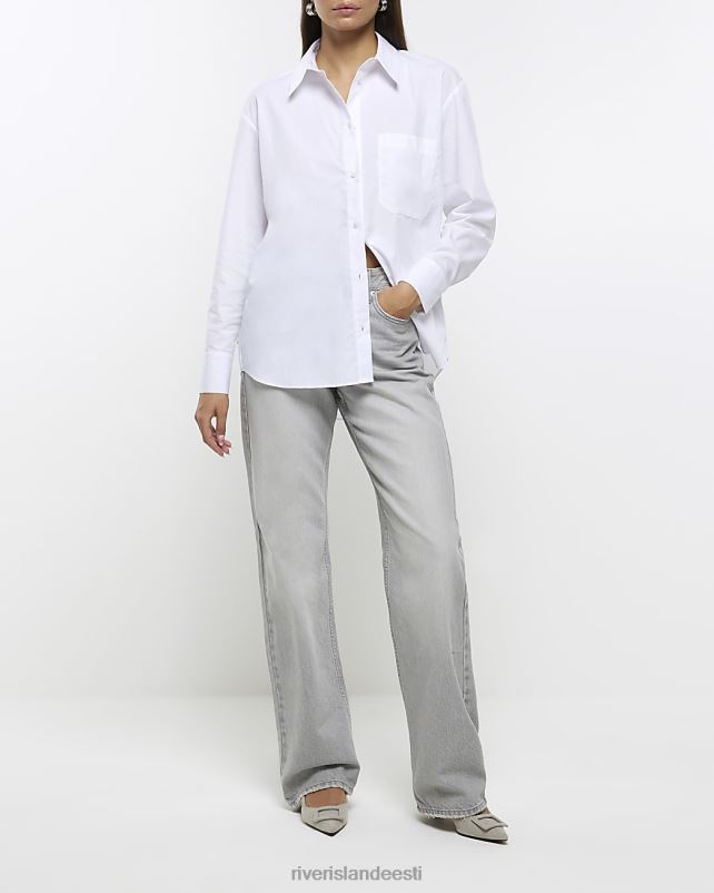 kehakate valge naised River Island poplinist ülisuur särk 44TLL3734