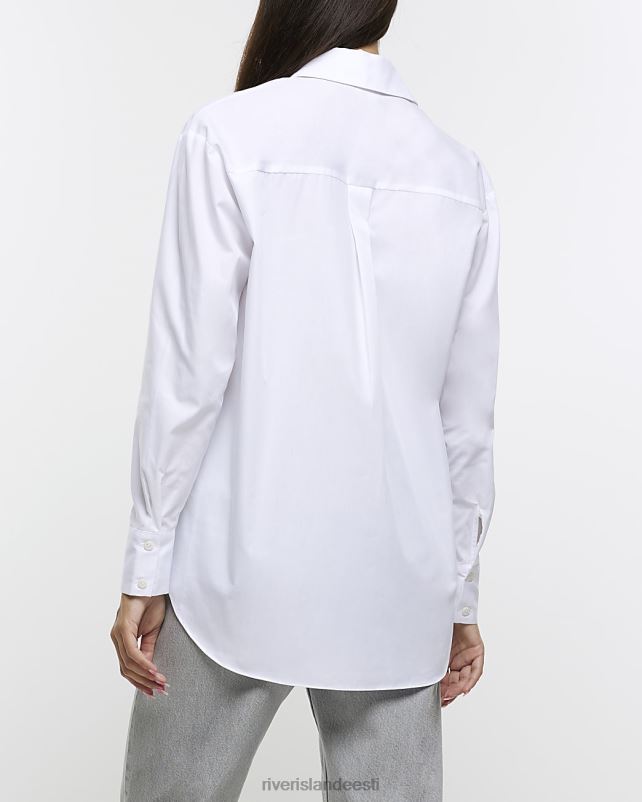 kehakate valge naised River Island poplinist ülisuur särk 44TLL3734