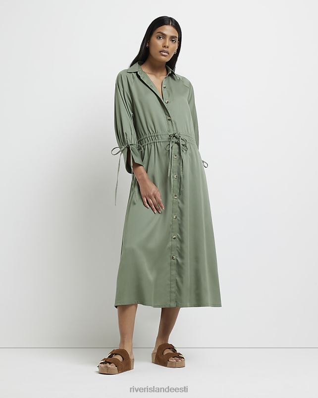 kehakate khaki naised River Island midi särk kleit 44TLL2156