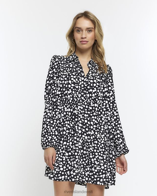 kehakate must naised River Island pikkade varrukatega minisärkkleit 44TLL2161