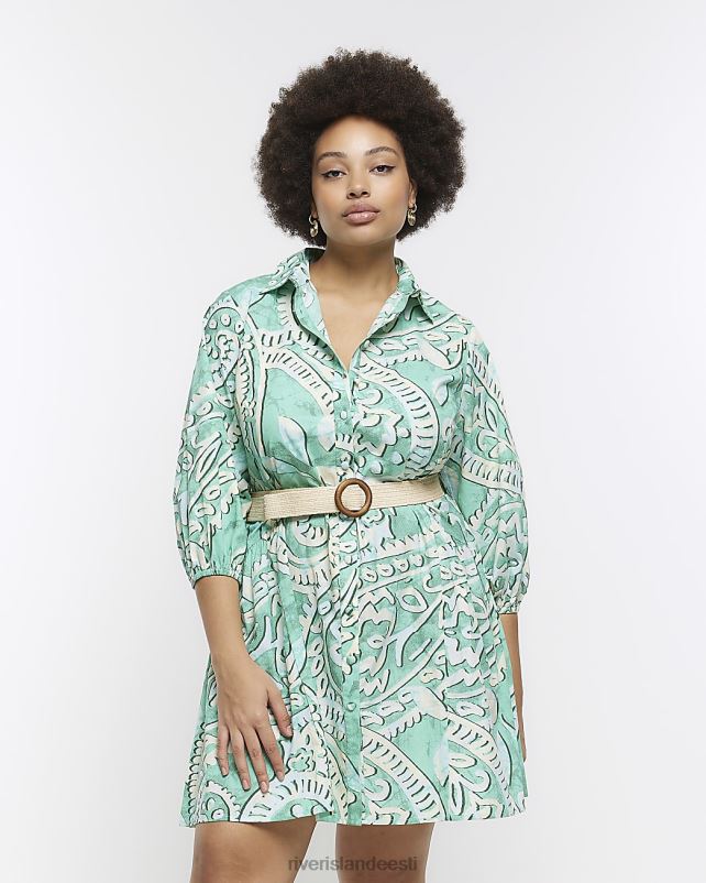 kehakate roheline naised River Island pluss paisley minisärkkleit 44TLL2249