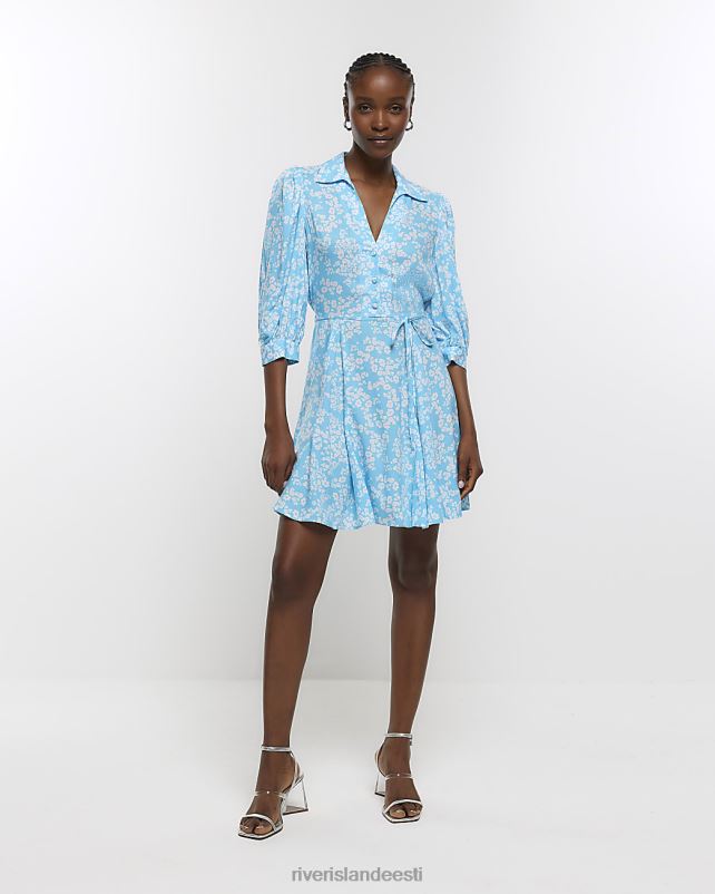 kehakate sinine naised River Island lilleline lips vöökohal minisärkkleit 44TLL1046