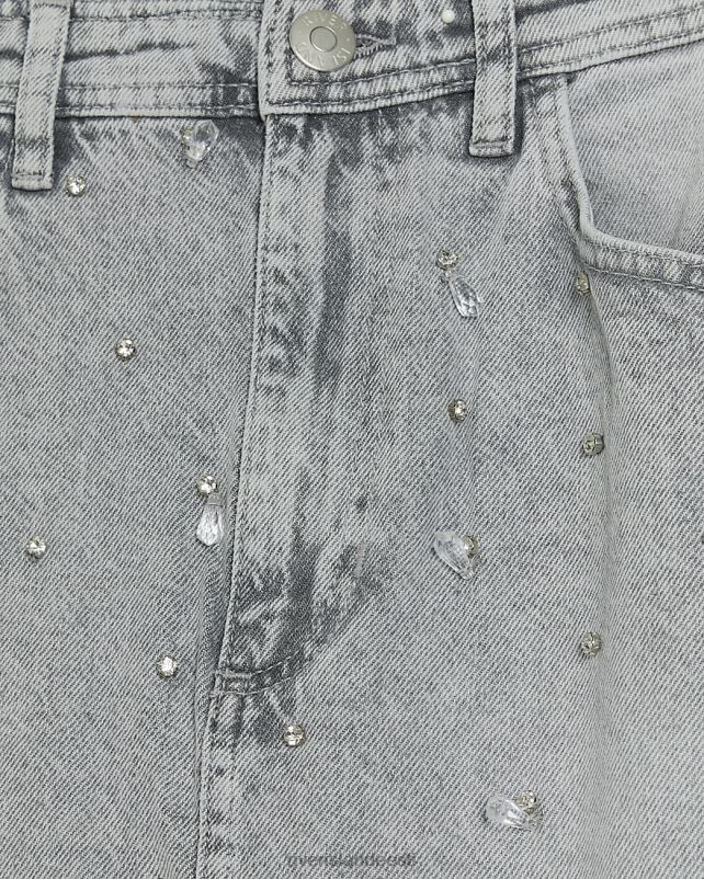 kehakate hall naised River Island kaunistatud teksane seelik 44TLL4023