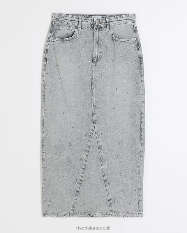 kehakate hall naised River Island kaunistatud teksane seelik 44TLL4023