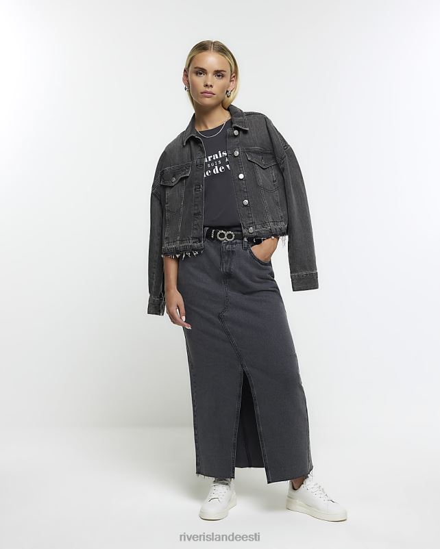 kehakate hall naised River Island petite denim maxi seelik 44TLL5226