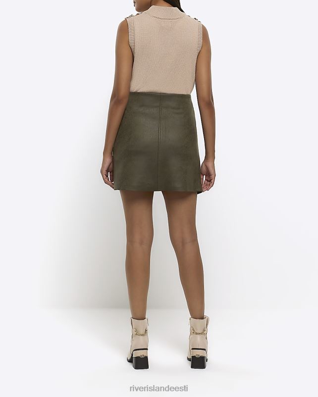 kehakate khaki naised River Island kunstnahast pandlaga miniseelik 44TLL29