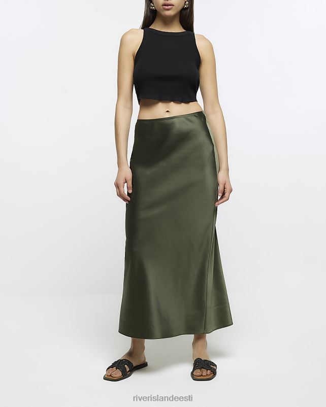 kehakate khaki naised River Island satiinist maxi seelik 44TLL42
