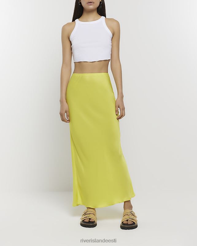 kehakate kollane naised River Island satiinist maxi seelik 44TLL49