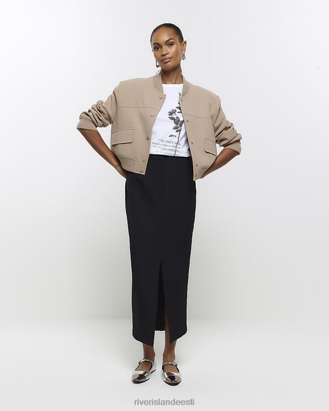 kehakate must naised River Island ees poolitatud pliiatsiga midiseelik 44TLL210