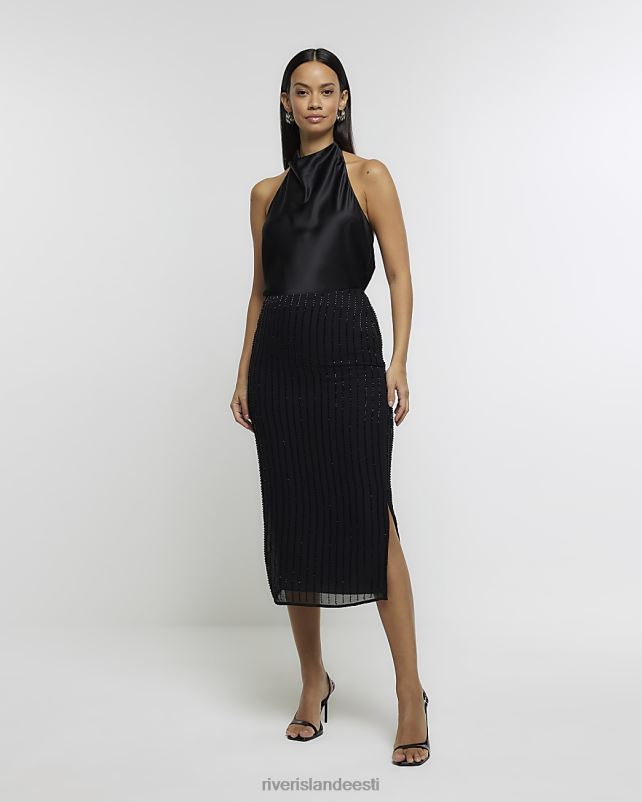 kehakate must naised River Island helmestega midi seelik 44TLL3921