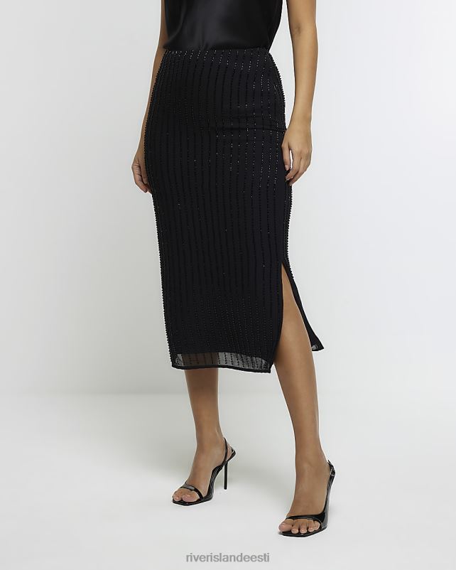 kehakate must naised River Island helmestega midi seelik 44TLL3921