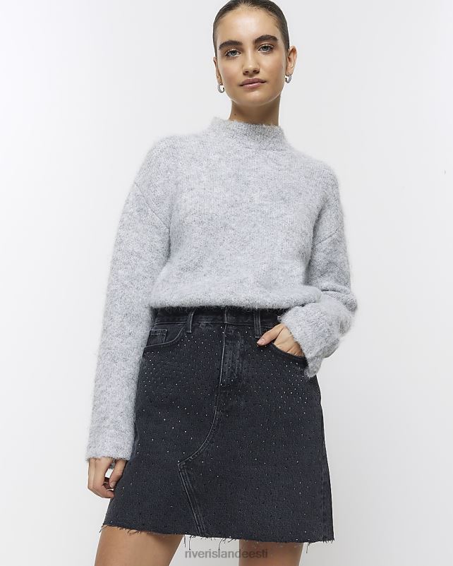 kehakate must naised River Island kaunistatud miniseelik 44TLL4720