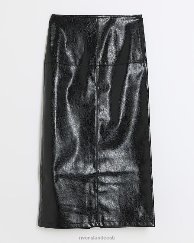 kehakate must naised River Island kunstnahast õmblusega midiseelik 44TLL4137