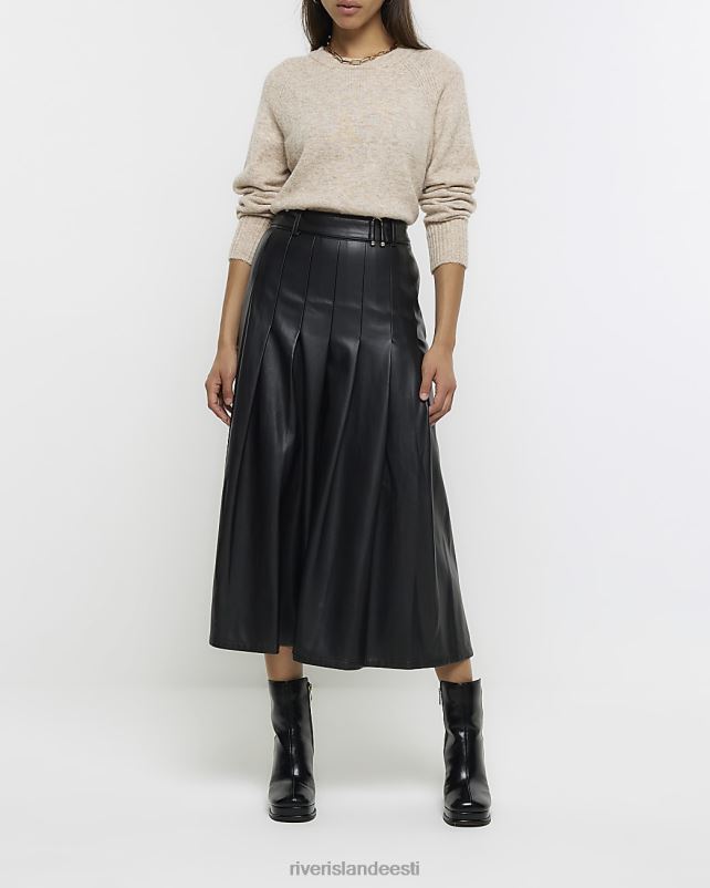 kehakate must naised River Island kunstnahast volditud midiseelik 44TLL4145