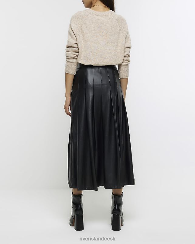 kehakate must naised River Island kunstnahast volditud midiseelik 44TLL4145