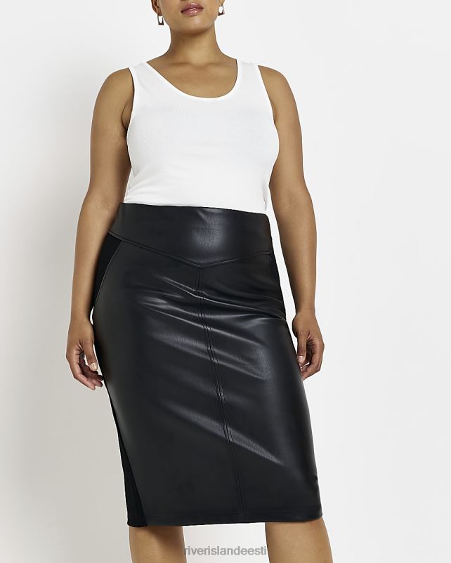 kehakate must naised River Island pluss kunstnahast midiseelik 44TLL5140