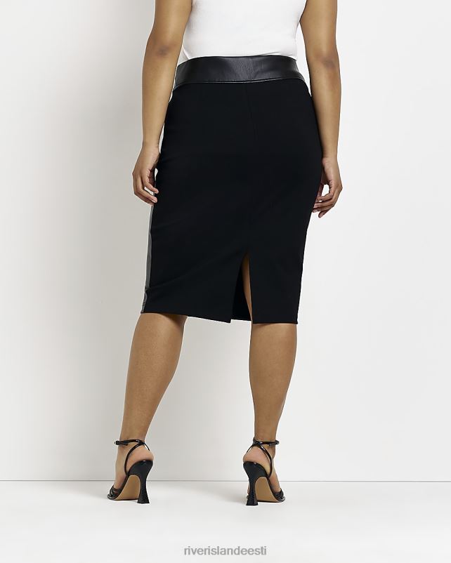 kehakate must naised River Island pluss kunstnahast midiseelik 44TLL5140