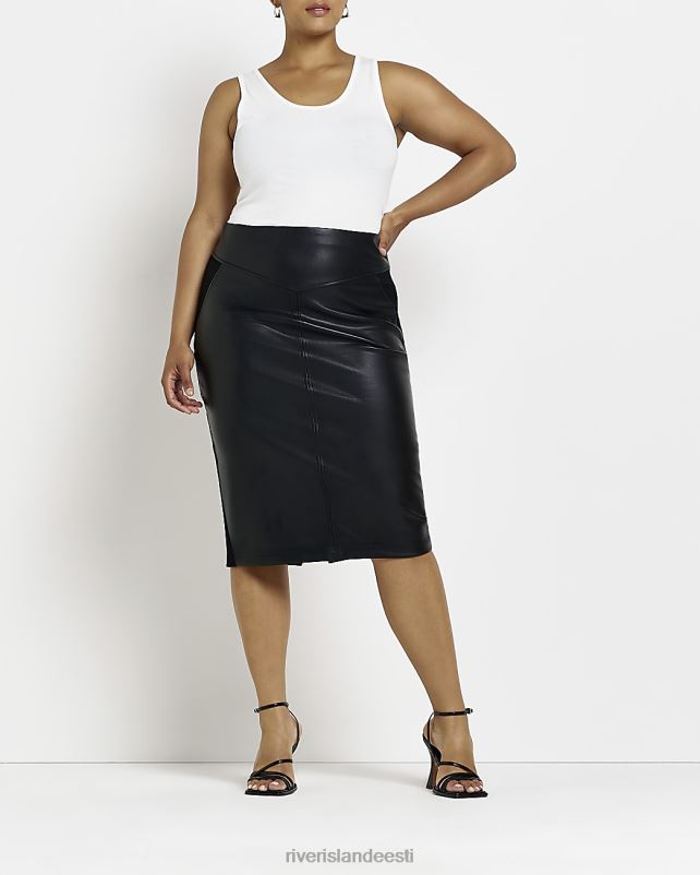 kehakate must naised River Island pluss kunstnahast midiseelik 44TLL5140