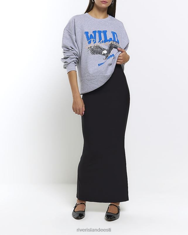 kehakate must naised River Island poolitatud äärisega maxi seelik 44TLL1054