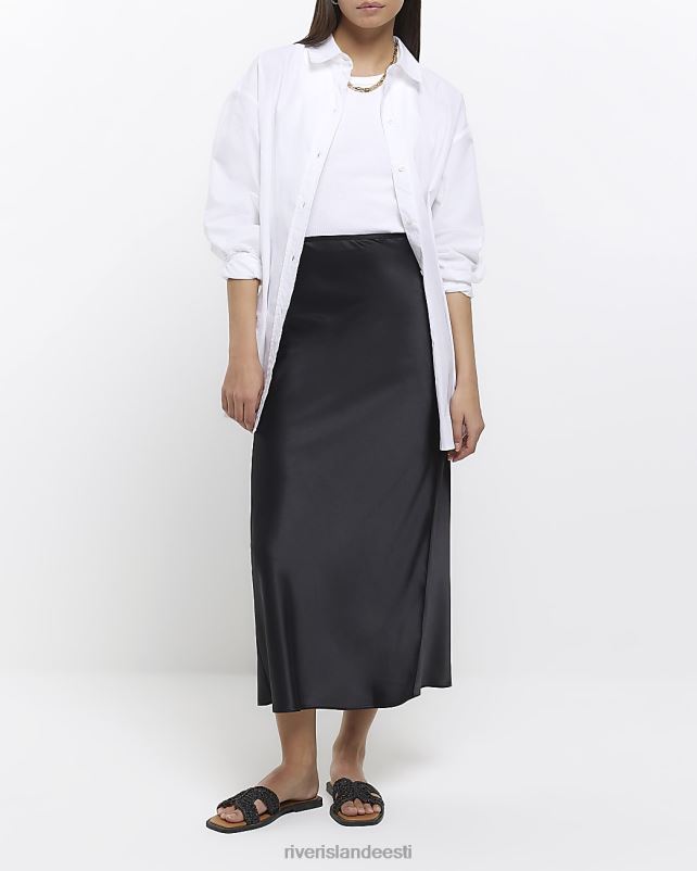 kehakate must naised River Island satiinist maxi seelik 44TLL37