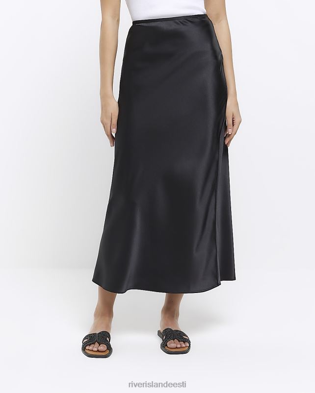 kehakate must naised River Island satiinist maxi seelik 44TLL37
