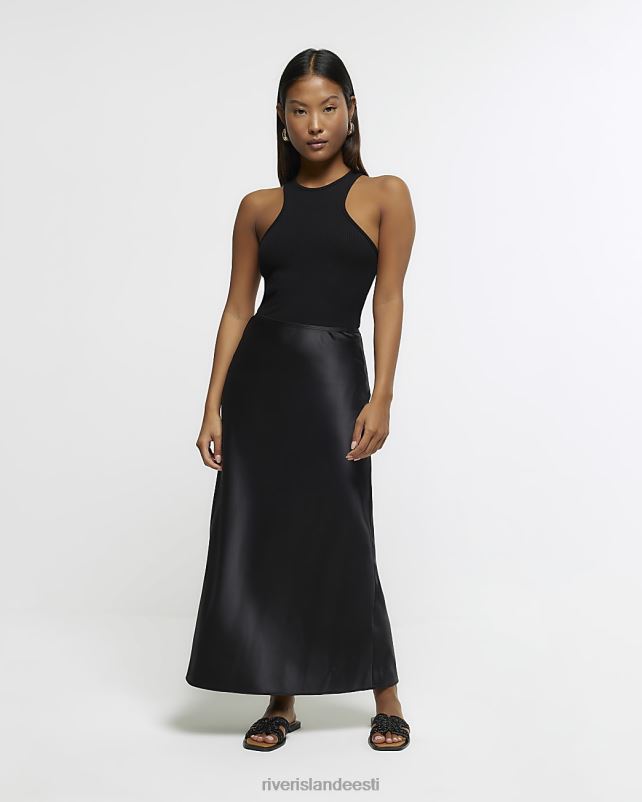 kehakate must naised River Island väike satiinist maxi seelik 44TLL2282