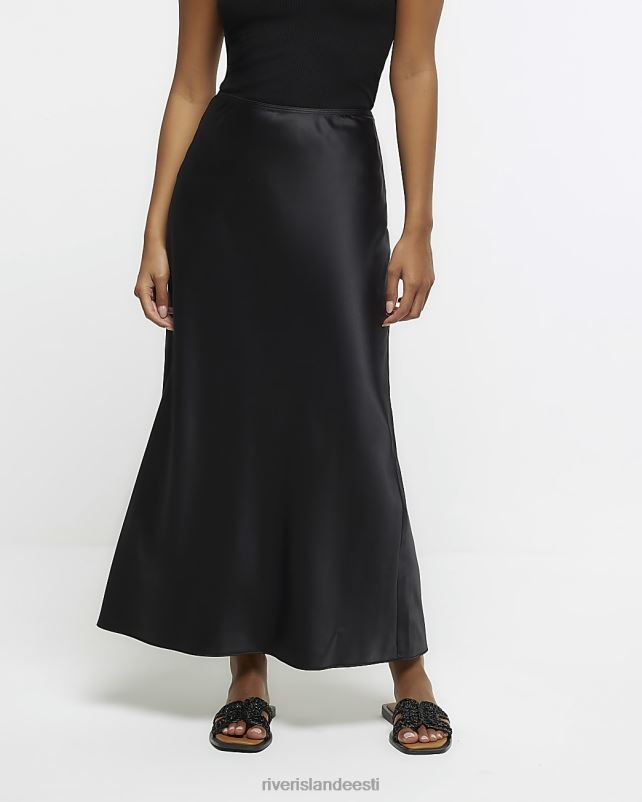 kehakate must naised River Island väike satiinist maxi seelik 44TLL2282