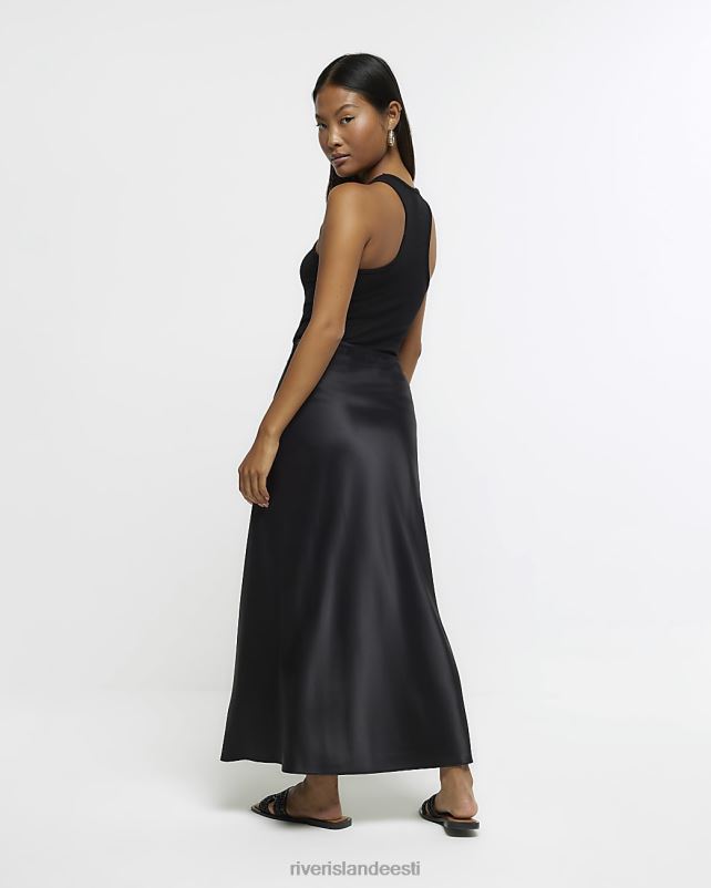 kehakate must naised River Island väike satiinist maxi seelik 44TLL2282