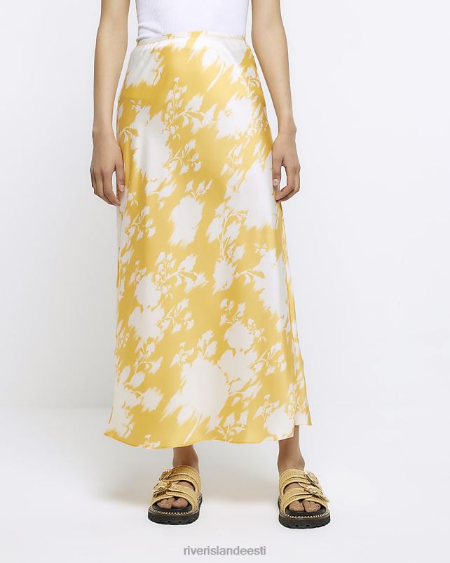 kehakate oranž naised River Island lilleline satiinist maxi seelik 44TLL45