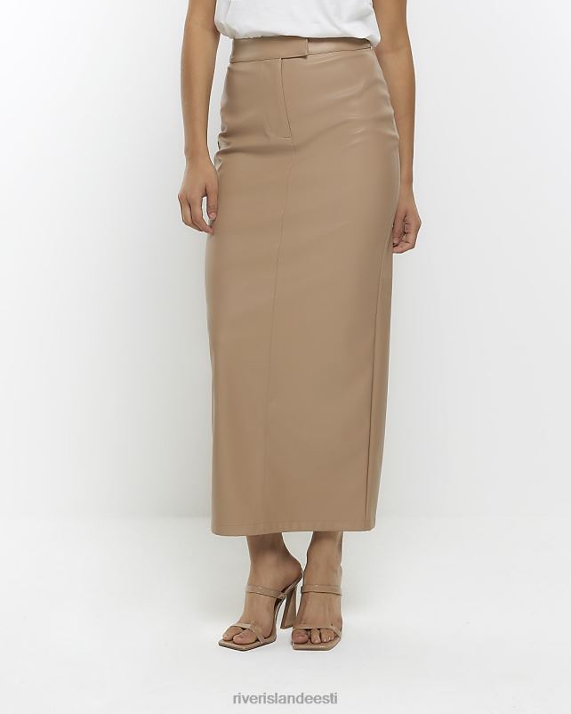 kehakate pruun naised River Island kunstnahast midi seelik 44TLL3762