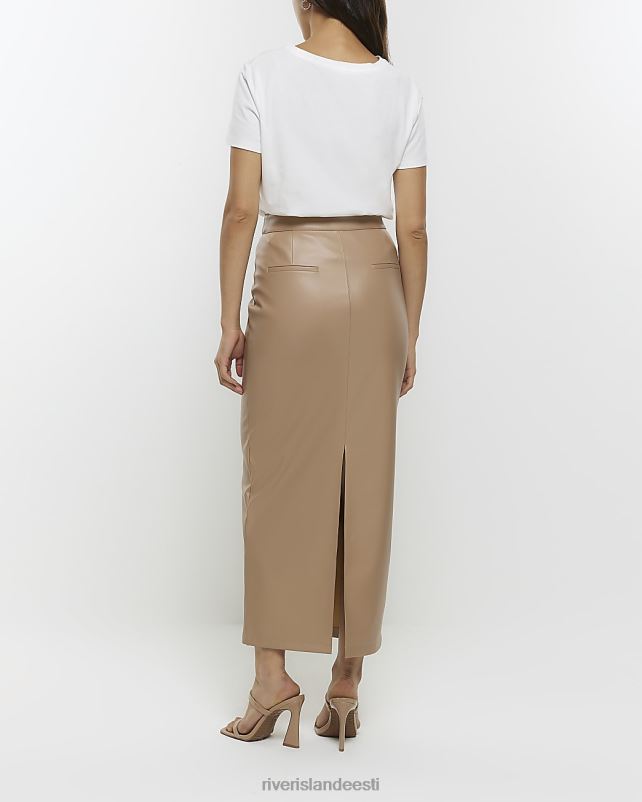kehakate pruun naised River Island kunstnahast midi seelik 44TLL3762