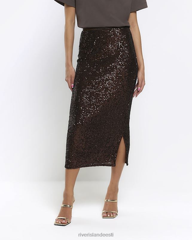 kehakate pruun naised River Island litriga midiseelik 44TLL4381