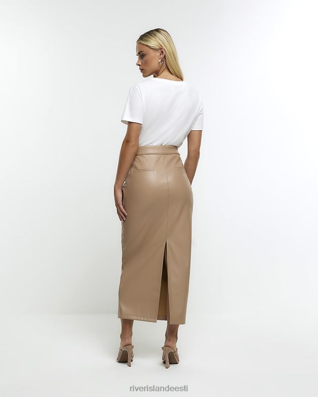 kehakate pruun naised River Island peenike kunstnahast midiseelik 44TLL5233