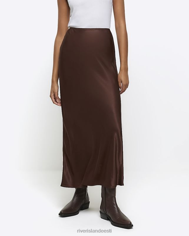 kehakate pruun naised River Island satiinist maxi seelik 44TLL35