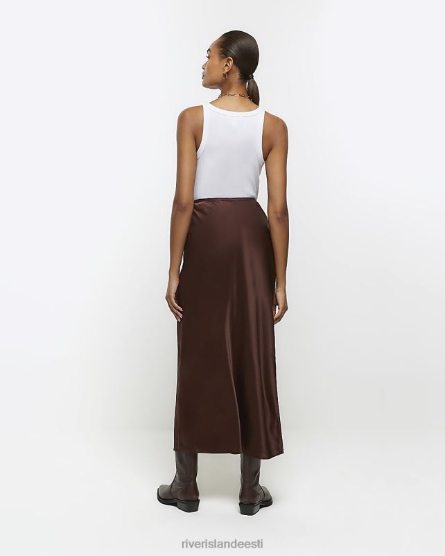 kehakate pruun naised River Island satiinist maxi seelik 44TLL35