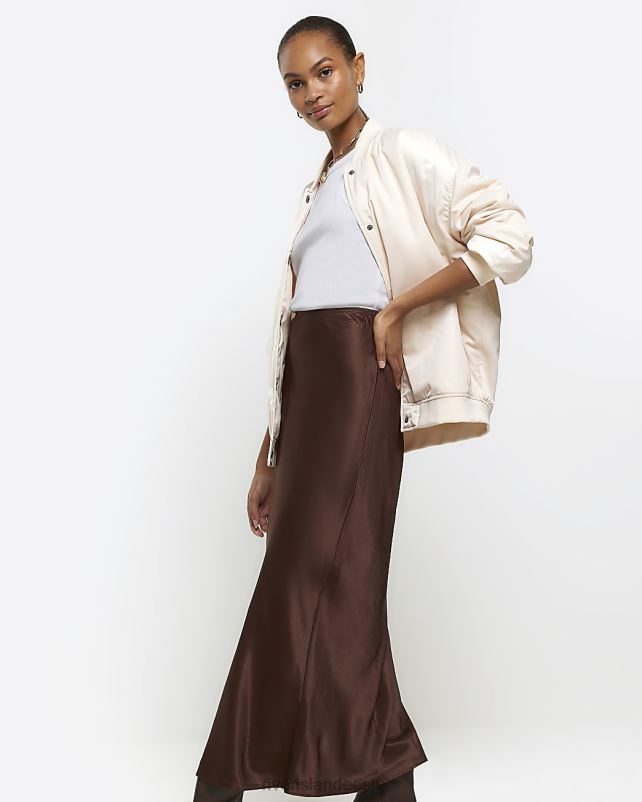 kehakate pruun naised River Island satiinist maxi seelik 44TLL35