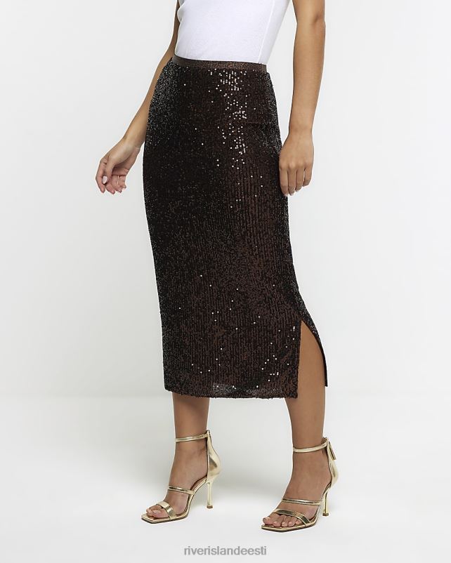 kehakate pruun naised River Island väike litritega midiseelik 44TLL5230