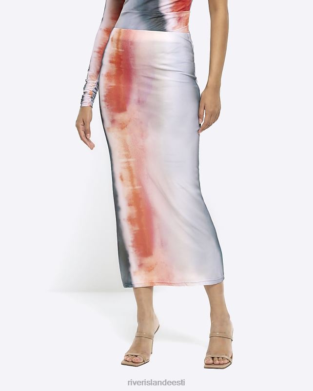 kehakate punane naised River Island võrgust abstraktne maxi seelik 44TLL4503