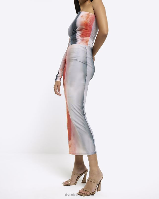 kehakate punane naised River Island võrgust abstraktne maxi seelik 44TLL4503